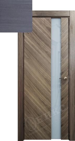 Межкомнатная дверь Сити (шпон горизонт, вертикаль) со стеклом