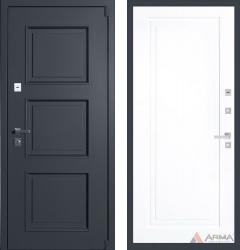 Отделка внешняя: Металл, цинкосодержащий грунт, полимерное покрытие, Цвет: Муар RAL 7024  / внутренняя: Эмалированная МДФ панель 16мм, Цвет: Белый RAL 9003  /  Замки Основной: Гардиан 32.11 (4 класс)  / дополнительный: Гардиан 30.01 (2 класс)  дверь Арма Оптима Термо 22 "Белый RAL 9003" (металлическая дверь Арма Оптима Термо 22 "Белый RAL 9003", железная дверь)