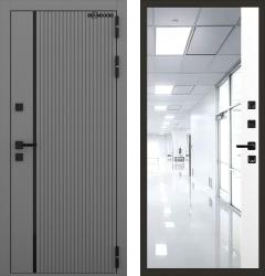 Отделка внешняя: МДФ со вставкой стекло черный Lacobel 10мм, Цвет: Антрацит Силк  / внутренняя: МДФ панель с зеркалом 16мм, Цвет: Аляска  /  Замки Основной: Гардиан 32.11 (4 класс)  / дополнительный: Гардиан 30.01 (2 класс)  Входная дверь Branddoors Пиано S 075 Зеркало 3D "Аляска" (стальная дверь, металлическая дверь)