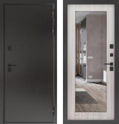 Отделка внешняя: Металл, цинкосодержащий грунт, полимерное покрытие, Цвет: Букле темный  / внутренняя: МДФ панель с зеркалом 12мм, Цвет: Сандал белый  /  Замки Основной: Border Termo G 9-6 Э (4 класс)  / дополнительный: Border Termo G 8-6 Э (4 класс)  Входная дверь Бункер BN-10 ТЕПЛО ПЛЮС ФЛЗ-603 "Сандал белый" (стальная дверь, металлическая дверь)