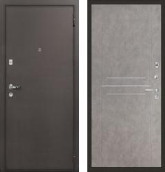 Отделка внешняя: Металл с порошковым напылением, Цвет: Антик медный  / внутренняя: МДФ панель с молдингами 12мм, Цвет: Бетон светлый  /  Замки Основной: Гардиан 32.11 (4 класс)  / дополнительный: Гардиан 30.01 (2 класс)  Входная дверь Лекс 1А с панелью 81 "Бетон светлый" (стальная дверь, металлическая дверь)