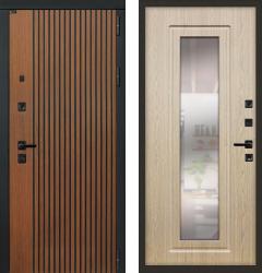 Отделка внешняя: МДФ панель с фрезеровкой 12мм, Цвет: Дуб антик  / внутренняя: МДФ панель с зеркалом 12мм, Цвет: Беленый дуб  /  Замки Основной: Kale 252 (4 класс)  / дополнительный: Kale 257 (3 класс)  Входная дверь Лекс Гранд Антик 23 "Беленый дуб" (стальная дверь, металлическая дверь)