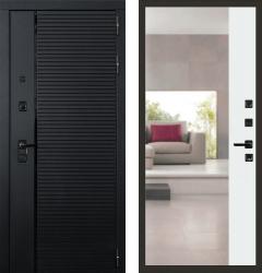 Отделка внешняя: МДФ панель с фрезеровкой 12мм, Цвет: Черный кварц  / внутренняя: МДФ панель с зеркалом 16мм, Цвет: Шагрень белая  /  Замки Основной: Kale 252 (4 класс)  / дополнительный: Kale 257 (3 класс)  дверь Лекс Гранд Роял 109 Макси "Шагрень белая" (металлическая дверь Лекс Гранд Роял 109 Макси "Шагрень белая", железная дверь)