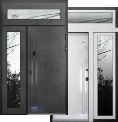 Отделка внешняя: Влаго-термостойкая панель 12мм, Цвет: Бетон графит  / внутренняя: Ламинированная МДФ панель 10мм, Цвет: Белый матовый  /  Замки Основной: Securemme 2653 (4 класс)  Входная дверь Falko Арктика SMART (стальная дверь, металлическая дверь)