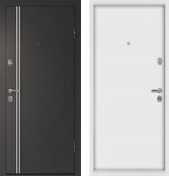 Отделка внешняя: Металл с декоративными элементами, Цвет: Графит  / внутренняя: гладкая МДФ панель 16мм, Цвет: Белый матовый  /  Замки Основной: Mottura 52J535M с перекодировкой (4 класс)  / дополнительный: Mottura 84.525/B (4 класс)  Стальная дверь Falko Конструктор Дизайн 9 (входная металлическая дверь)
