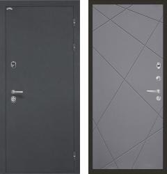 Отделка внешняя: Металл с порошковым напылением, Цвет: Черный шелк  / внутренняя: МДФ панель с фрезеровкой 10мм, Цвет: Графит  /  Замки Основной: Securemme 2603 (4 класс)  / дополнительный: Securemme 2413 (4 класс)  Входная дверь Интекрон Греция Лучи "Графит" (стальная дверь, металлическая дверь)