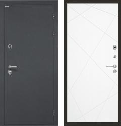 Отделка внешняя: Металл с порошковым напылением, Цвет: Черный шелк  / внутренняя: МДФ панель с фрезеровкой 10мм, Цвет: Милк  /  Замки Основной: Securemme 2603 (4 класс)  / дополнительный: Securemme 2413 (4 класс)  Входная дверь Интекрон Греция Лучи "Милк" (стальная дверь, металлическая дверь)