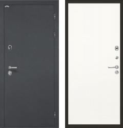 Отделка внешняя: Металл с порошковым напылением, Цвет: Черный шелк  / внутренняя: Ламинированная МДФ панель 10мм, Цвет: Силк Жасмин  /  Замки Основной: Securemme 2603 (4 класс)  / дополнительный: Securemme 2413 (4 класс)  Стальная дверь Интекрон Греция Гладкая "Силк Жасмин" (входная металлическая дверь)