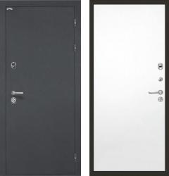 Отделка внешняя: Металл с порошковым напылением, Цвет: Черный шелк  / внутренняя: Ламинированная МДФ панель 10мм, Цвет: Силк сноу  /  Замки Основной: Securemme 2603 (4 класс)  / дополнительный: Securemme 2413 (4 класс)  Стальная дверь Интекрон Греция Гладкая "Силк сноу" (входная металлическая дверь)