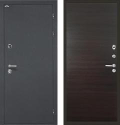 Отделка внешняя: Металл с порошковым напылением, Цвет: Черный шелк  / внутренняя: Ламинированная МДФ панель 10мм, Цвет: Венге  /  Замки Основной: Securemme 2603 (4 класс)  / дополнительный: Securemme 2413 (4 класс)  Входная дверь Интекрон Греция Гладкая "Венге" (стальная дверь, металлическая дверь)