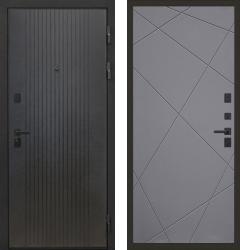 Отделка внешняя: МДФ панель с фрезеровкой 10мм, Цвет: Лофт черный  / внутренняя: МДФ панель с фрезеровкой 10мм, Цвет: Графит  /  Замки Основной: Крит ЗВк7-РМ 004 (4 класс)  / дополнительный: Гардиан 20.02 (4 класс)  Стальная дверь Интекрон Профит Black "Лофт черный" Лучи "Графит" (входная металлическая дверь)
