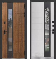 Отделка внешняя: влагостойкая МДФ панель с покрытием "винорит" 16мм, Цвет: Винорит Nussbaum  / внутренняя: влагостойкая МДФ панель с покрытием "винорит" 10мм, Цвет: Белый софт  /  Замки Основной: Гардиан 30.11 (2 класс)  / дополнительный: Гардиан 30.01 (2 класс)  дверь Labirint Термо NORD PLUS (металлическая дверь Labirint Термо NORD PLUS, железная дверь)