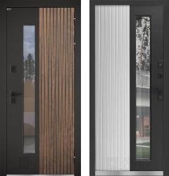 Отделка внешняя: влагостойкая МДФ панель с покрытием "винорит" 16мм, Цвет: Орех грецкий с патиной  / внутренняя: влагостойкая МДФ панель с покрытием "винорит" 10мм, Цвет: Белый софт  /  Замки Основной: Kale 442L (3 класс)  / дополнительный: KALE 447L (3 класс)  Стальная дверь Labirint Термо Скандия (входная металлическая дверь)