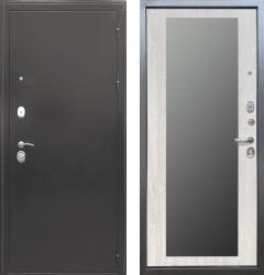 Отделка внешняя: Металл с порошковым напылением, Цвет: Темное серебро  / внутренняя: МДФ панель с зеркалом 10мм, Цвет: Сосна белая  /  Замки Основной: Border ЗВ 4-3/85 Г (4 класс)  / дополнительный: Border ЗВ 8-8Г/15 (3 класс)  Входная дверь Ратибор Рим 3К Зеркало "Серебро / Сосна белая" (стальная дверь, металлическая дверь)