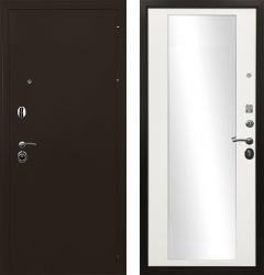 Отделка внешняя: Металл с порошковым напылением, Цвет: Антик медный  / внутренняя: МДФ панель с зеркалом 12мм, Цвет: Белый  /  Замки Основной: Border ЗВ 4-3/85 Г (4 класс)  / дополнительный: Border ЗВ 8-8Г/15 (3 класс)  Входная дверь Ратибор Рим 3К Зеркало "Матовый белый" (стальная дверь, металлическая дверь)