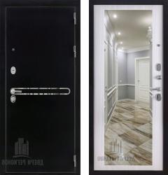 Отделка внешняя: Металл с порошковым напылением, Цвет: Антик графит  / внутренняя: МДФ панель с зеркалом 16мм, Цвет: Сандал белый  /  Замки Основной: KALE 442 (4 класс)  / дополнительный: KALE 447L (3 класс)  дверь Regidoors Президент S1Z "Сандал белый" (металлическая дверь Regidoors Президент S1Z "Сандал белый", железная дверь)