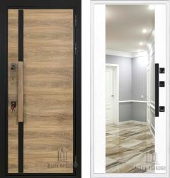 Отделка внешняя: Влагостойкая CPL панель, Цвет: Дуб  / внутренняя: МДФ панель с зеркалом 16мм, Цвет: Софт белый снег  /  Замки Основной: МЕТТЭМ ЗВ 311 (4 класс)  / дополнительный: Mottura 52J525 с перекодировкой (4 класс)  дверь Regidoors ROYAL NORD MOTTURA Инфинити "Софт белый снег" (металлическая дверь Regidoors ROYAL NORD MOTTURA Инфинити "Софт белый снег", железная дверь)