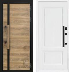 Отделка внешняя: Влагостойкая CPL панель, Цвет: Дуб  / внутренняя: МДФ панель с фрезеровкой 6мм, Цвет: Белый софт  /  Замки Основной: МЕТТЭМ ЗВ 311 (4 класс)  / дополнительный: Mottura 52J525 с перекодировкой (4 класс)  Стальная дверь Regidoors ROYAL NORD MOTTURA Лана "Белый софт" (входная металлическая дверь)