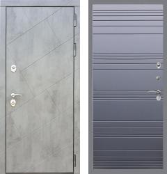 Отделка внешняя: МДФ панель с фрезеровкой 16мм, Цвет: Бетон темный  / внутренняя: МДФ панель с фрезеровкой 16мм, Цвет: Силк титан  /  Замки Основной: Kale 252 (4 класс)  / дополнительный: Border ЗВ 8-6 К5 (4 класс)  Входная дверь Rex 22 Line "Силк титан" (стальная дверь, металлическая дверь)