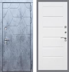 Отделка внешняя: МДФ панель с фрезеровкой 16мм, Цвет: Бетон темный  / внутренняя: МДФ панель с фрезеровкой 16мм, Цвет: Белый ясень  /  Замки Основной: Kale 252 (4 класс)  / дополнительный: Border ЗВ 8-6 К5 (4 класс)  Входная дверь Rex 28 Сити "Белый ясень" (стальная дверь, металлическая дверь)