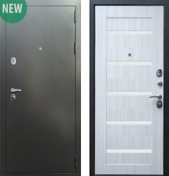 Отделка внешняя: Металл с порошковым напылением, Цвет: Антик серебро  / внутренняя: МДФ со стеклянными вставками 20мм, Цвет: Сандал белый  /  Замки Основной: Kale 252 (4 класс)  / дополнительный: Border ЗВ 8-6 К5 (4 класс)  Входная дверь Rex Практик 3К Cеребро / СБ-14 "Сандал белый" (стальная дверь, металлическая дверь)