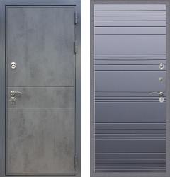Отделка внешняя: МДФ панель с фрезеровкой 16мм, Цвет: Бетон темный  / внутренняя: МДФ панель с фрезеровкой 16мм, Цвет: Силк титан  /  Замки Основной: Kale 252 (4 класс)  / дополнительный: Border ЗВ 8-6 К5 (4 класс)  дверь Rex Премиум ФЛ-290 Line "Силк титан" (металлическая дверь Rex Премиум ФЛ-290 Line "Силк титан", железная дверь)