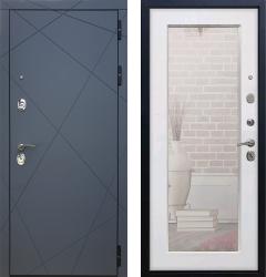 Отделка внешняя: МДФ панель с фрезеровкой 16мм, Цвет: Силк титан  / внутренняя: МДФ панель с зеркалом 16мм, Цвет: Белый матовый  /  Замки Основной: Kale 252 (4 класс)  / дополнительный: Border ЗВ 8-6 К5 (4 класс)  Стальная дверь Rex 13 Титан с зеркалом (входная металлическая дверь)