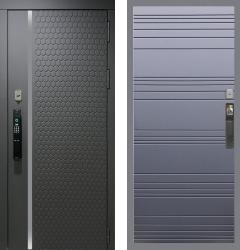 Отделка внешняя: МДФ панель с молдингами 16мм, Цвет: Силк титан  / внутренняя: МДФ панель с фрезеровкой 16мм, Цвет: Силк титан  /  Замки Основной: MirLock FD8512 биометрический с face ID русским голосом и интерком (4 класс)  / дополнительный: Border ЗВ 8-6 К5 (4 класс)  дверь Rex 24 Face ID Line "Силк титан" (металлическая дверь Rex 24 Face ID Line "Силк титан", железная дверь)