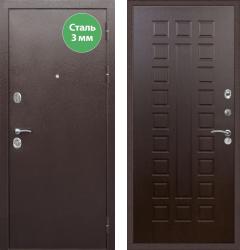 Отделка внешняя: Металл с порошковым напылением, Цвет: Антик медный  / внутренняя: МДФ панель с фрезеровкой 16мм, Цвет: Венге  /  Замки Основной: Kale 252 (4 класс)  / дополнительный: Border ЗВ 8-6 К5 (4 класс)  дверь Rex Практик Strong ФЛ-183 "Венге" (металлическая дверь Rex Практик Strong ФЛ-183 "Венге", железная дверь)