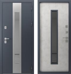 Отделка внешняя: Металл, цинкосодержащий грунт, полимерное покрытие, Цвет: Муар RAL 7024  / внутренняя: гладкая МДФ панель 10мм, Цвет: Бетон крем  /  Замки Основной: Kale 442L (3 класс)  / дополнительный: KALE 447L (3 класс)  Стальная дверь Страж Термо Сталь 3К со стеклопакетом (входная металлическая дверь)