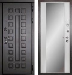 Отделка внешняя: МДФ панель с фрезеровкой 16мм, Цвет: Венге  / внутренняя: МДФ панель с зеркалом 12мм, Цвет: Дуб филадельфия крем  /  Замки Основной: Гардиан 32.11 (4 класс)  / дополнительный: Гардиан 30.01 (2 класс)  дверь Diva МД-30 с зеркалом (металлическая дверь Diva МД-30 с зеркалом, железная дверь)