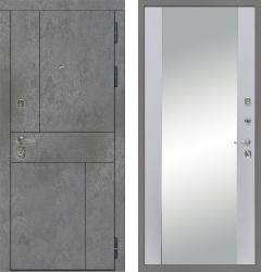 Отделка внешняя: МДФ панель с фрезеровкой 16мм, Цвет: Бетон темный  / внутренняя: МДФ панель с зеркалом 12мм, Цвет: Силк маус  /  Замки Основной: Kale 252 (4 класс)  / дополнительный: Border ЗВ 8-6 К5 (4 класс)  Входная дверь Diva МД-48 "Бетон" Д-15 с зеркалом "Силк маус" (стальная дверь, металлическая дверь)